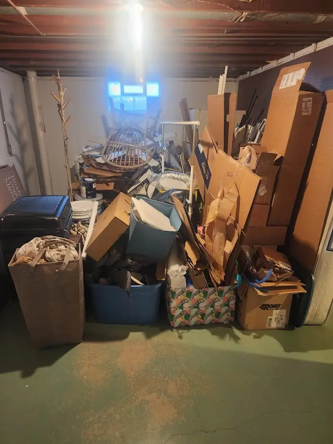 Roll-off dumpster container at job site for Yard Waste Dumpster Rental in Coal City